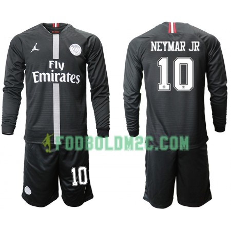 Paris Saint Germain PSG NEYMAR JR 10 Jodan Sort Børn Tredjesæt 2018-2019 Langærmet (+ Korte bukser)